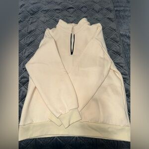 Beige Quarter Zip Up Sweater